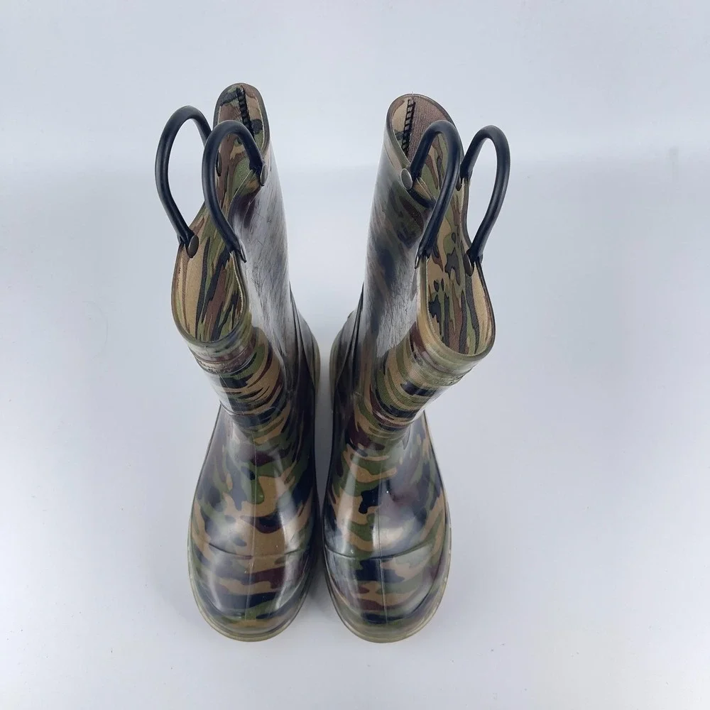 Western Chief Rain Boots Kids 13/1 Multi‎ Camo Lighted Waterproof Pull On Straps